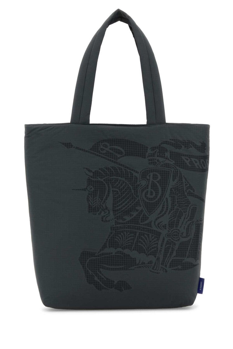 Burberry Charcoal Fabric Shopping Bag