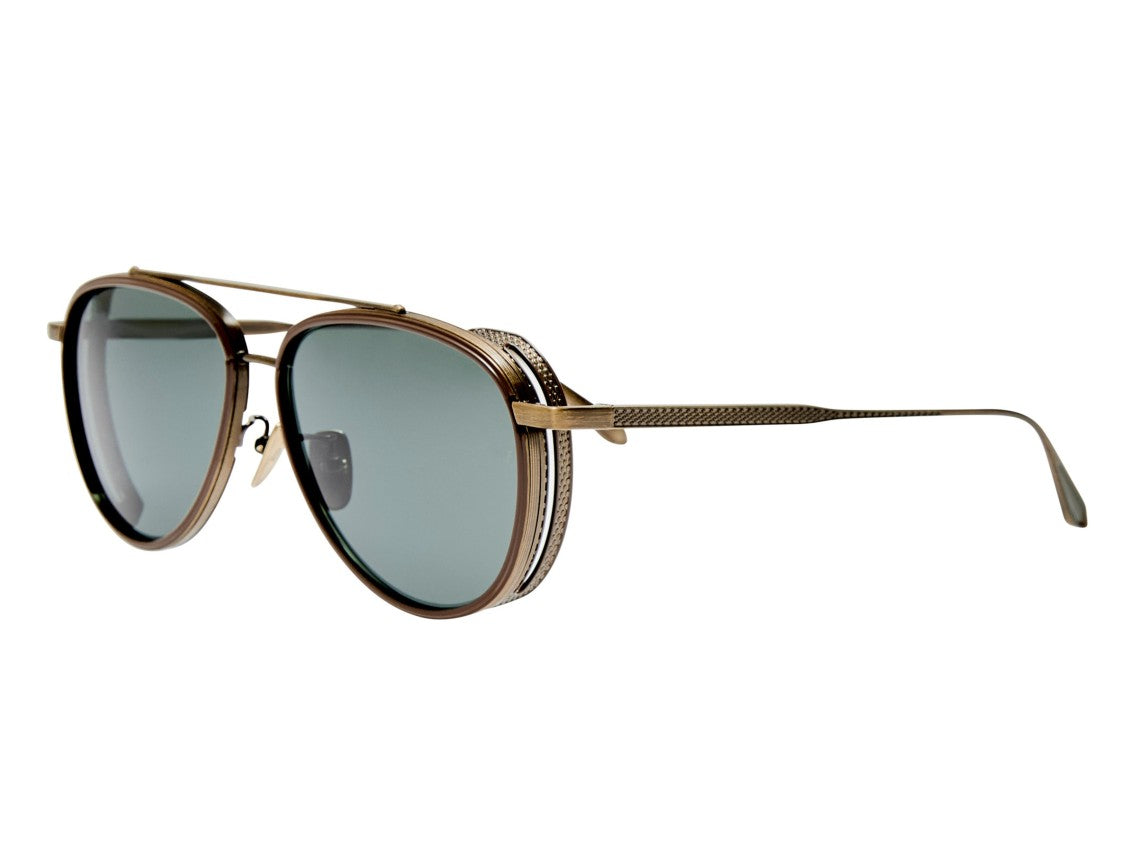 Linda Farrow Lfl1628 Double Bridge Titanium Aviator Sunglasses