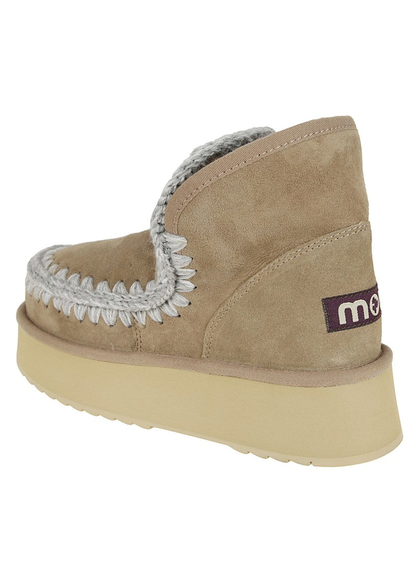 Mou Moccasin-Inspired Ankle Boots With Plush Sheep Skin Lining