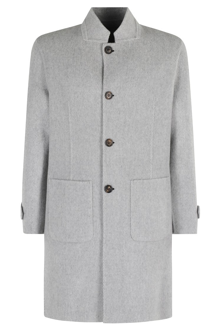 Eleventy Light Grey Mp Reversible Coat