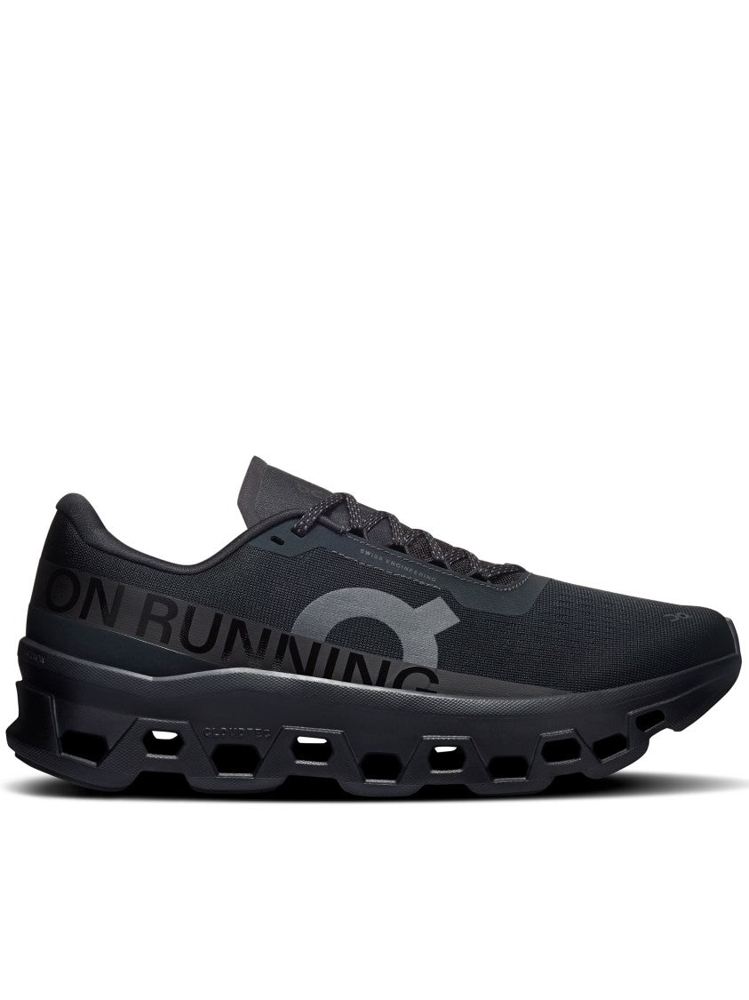 On Black Cloudmster Breathable Mesh Running Sneakers