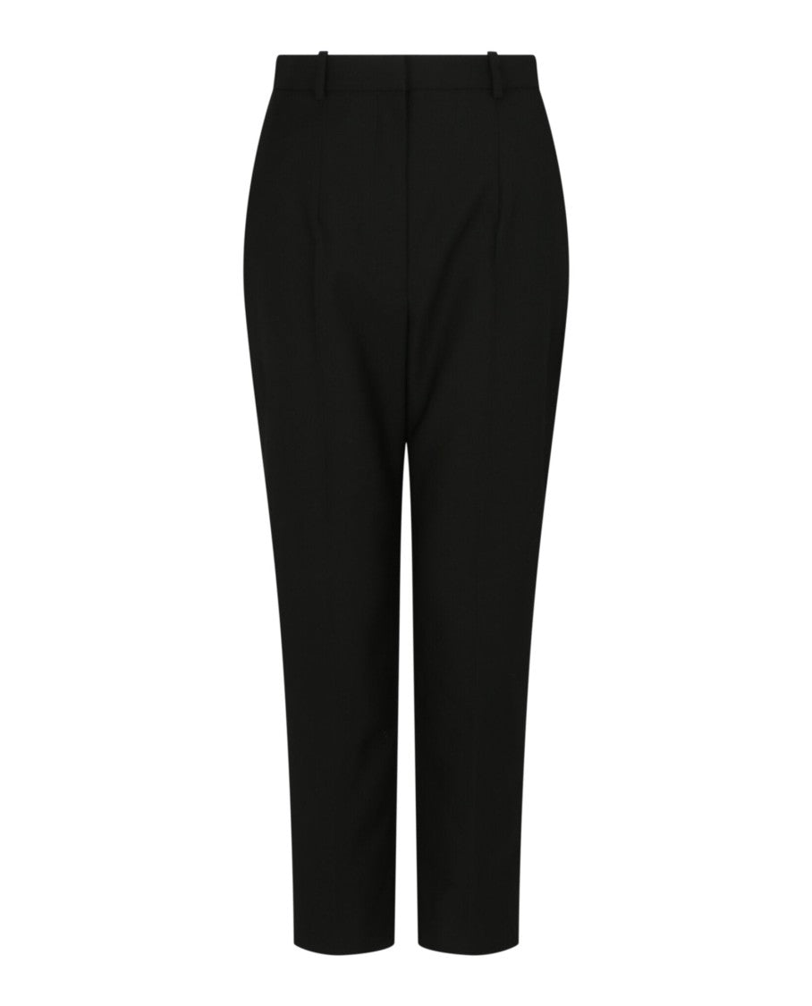 Alexander Mcqueen Tapered High-Waist Wool Trousers With Structured Silhouette