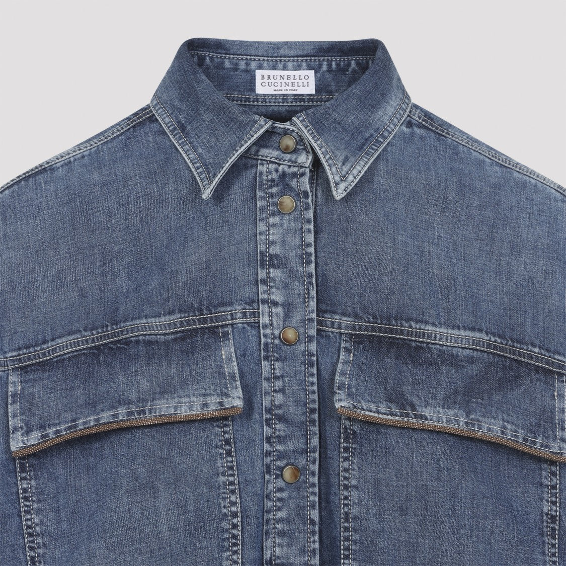 Brunello Cucinelli Denim Shirt With Classic Collar