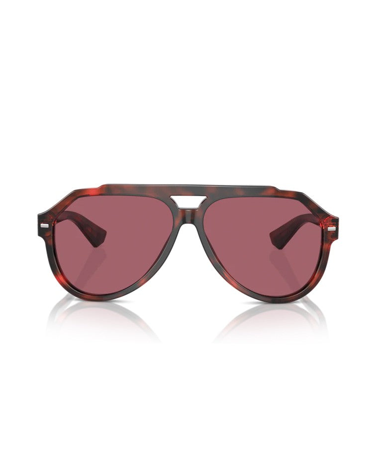 Dolce & Gabbana Bold Red Havana Plastic Frame Sunglasses