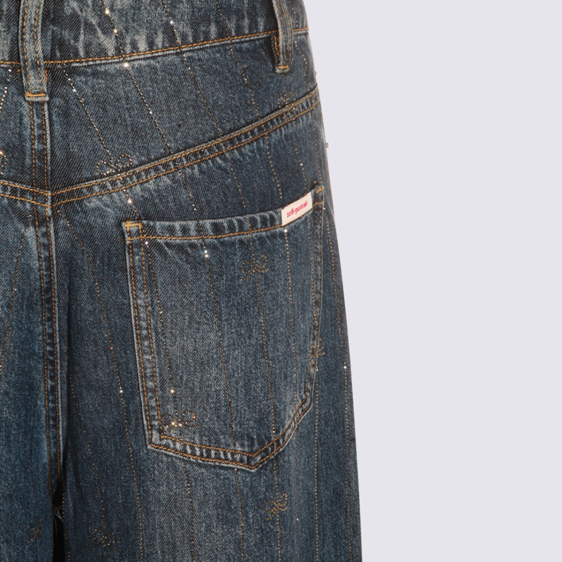 Self-Portrait Wide-Leg High-Waisted Jeans With Five-Pocket Design