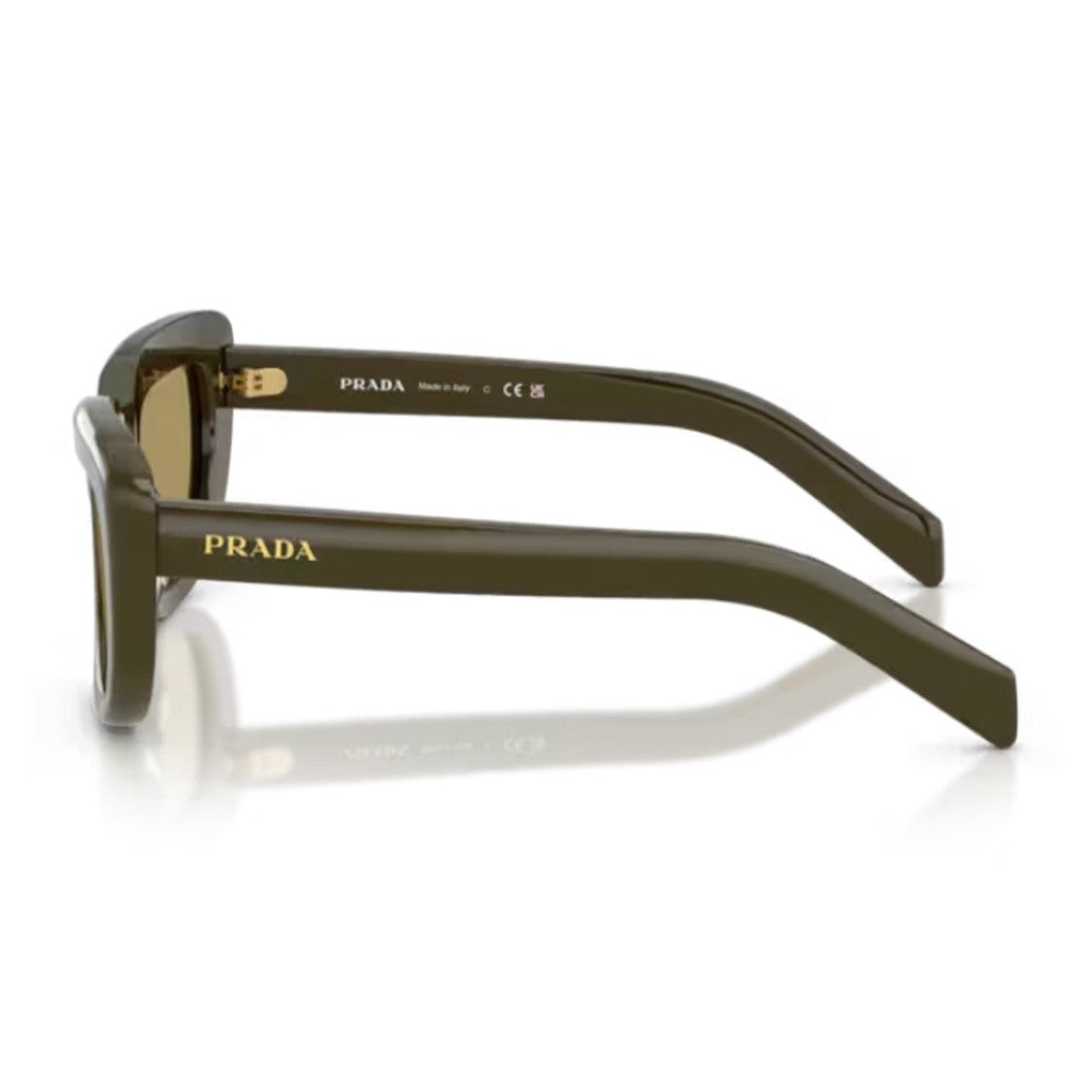 Prada Green Pr D07s Geometric Acetate Sunglasses