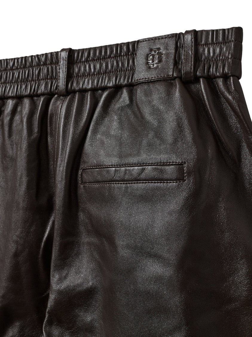 The Garment Wide-Leg Lambskin Trousers With Elasticated Waistband