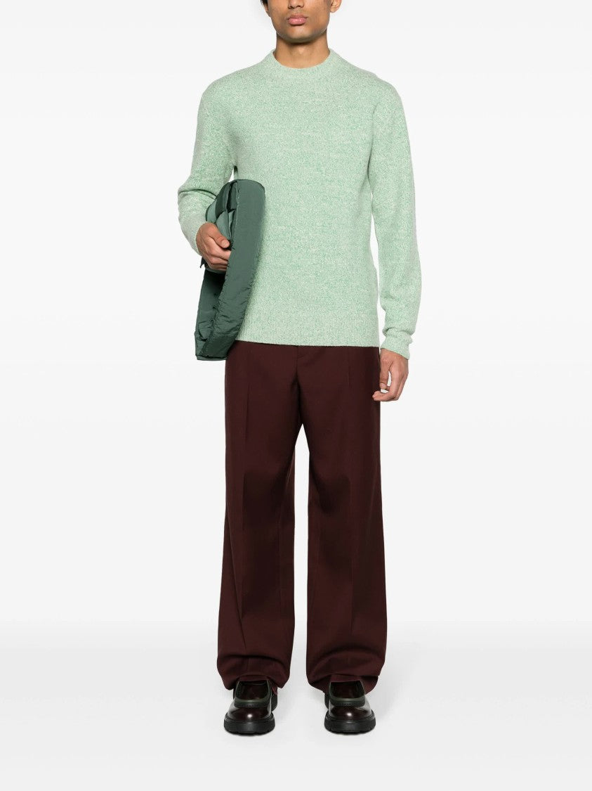 Jil Sander Green Textured Knit Viscose Sweater