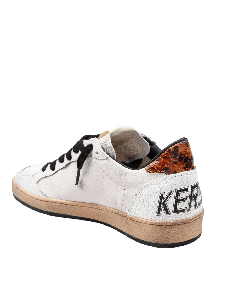 Golden Goose White/Grey Ballstar Leather Sneakers