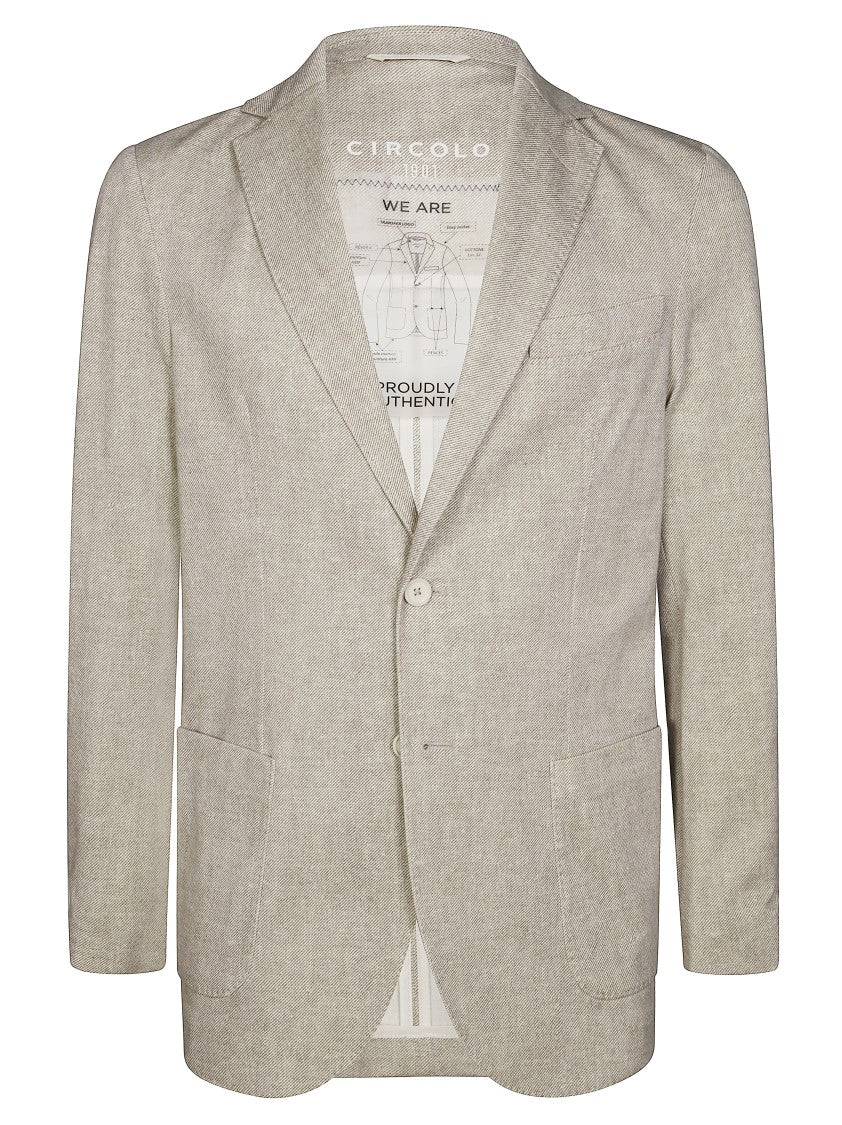 Circolo Piquet Textured Single Breasted Blazer