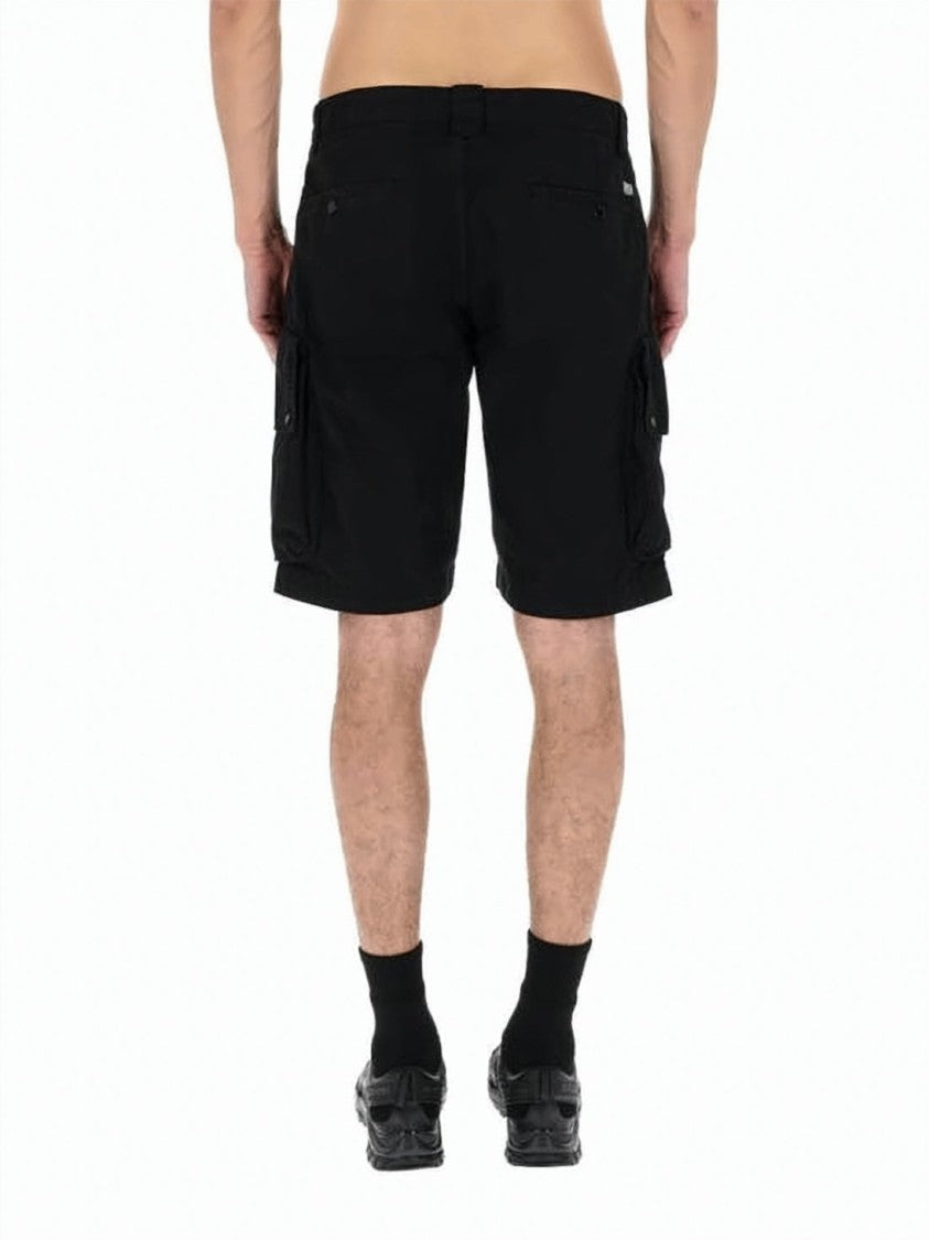 C.P. Company Relaxed Fit Olive Shorts With Button Closure