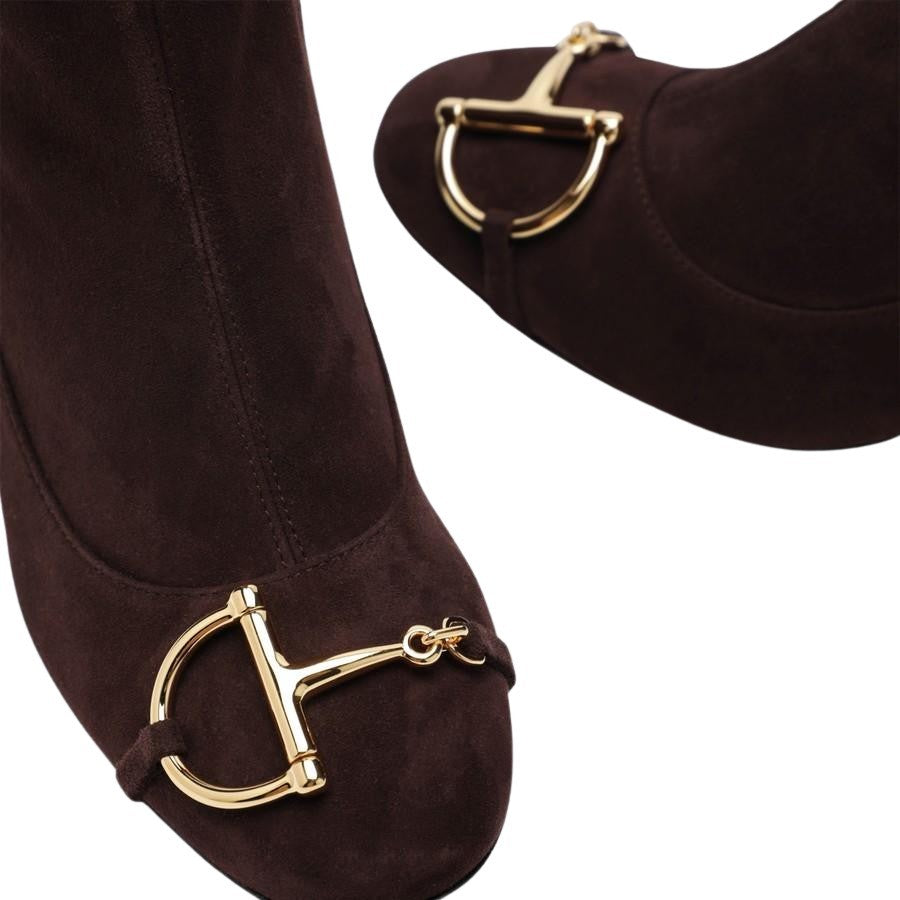 Gucci Walfahb 75 Bootie With Gold-Tone Detailing And Block Heel