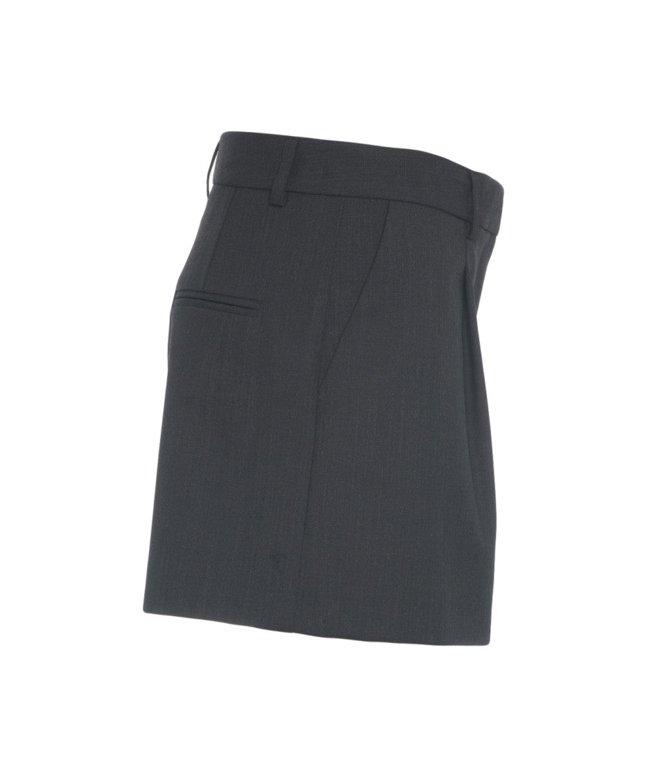 Ottod'ame Pleated Bermuda Shorts With Tailored Fit And Clean Closure