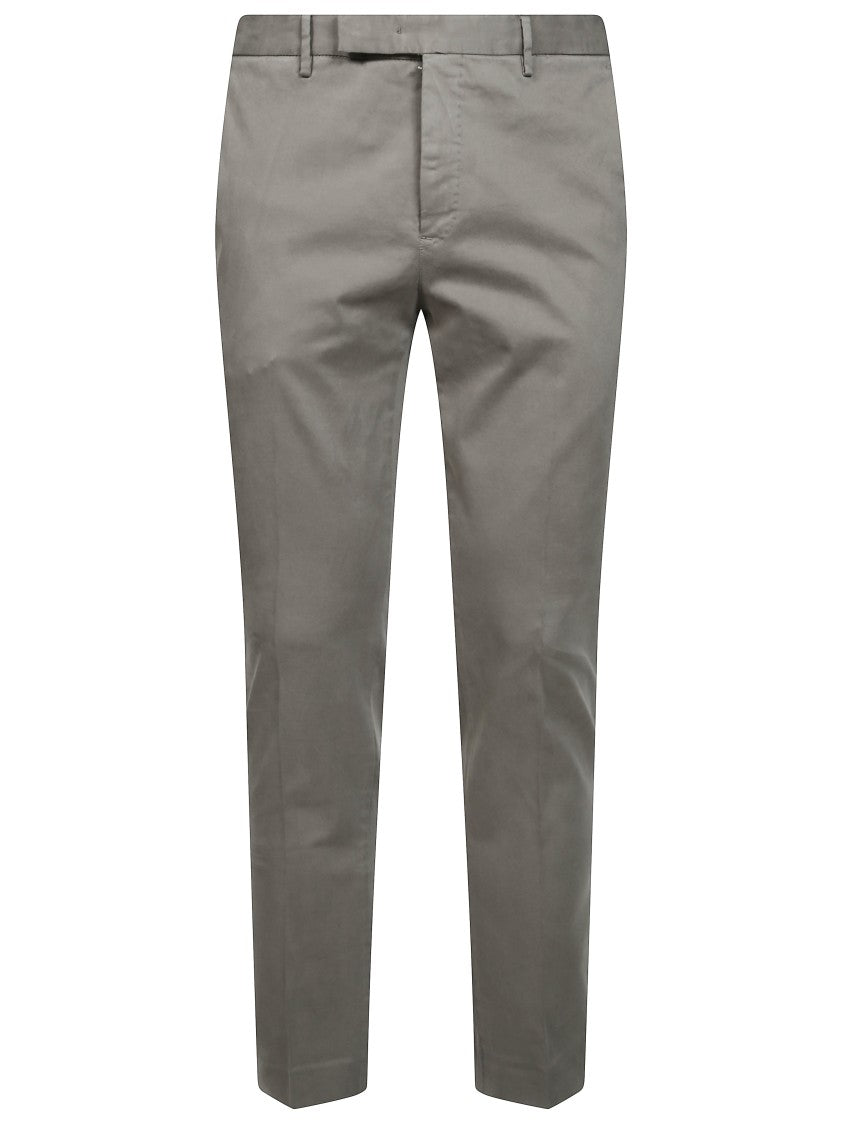 Pt01 Cotton-Blend Satin Tailored Straight-Leg Pants