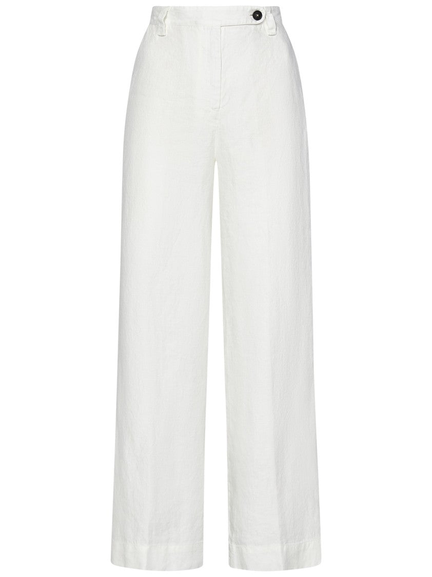 Massimo Alba Wide-Leg Herringbone Linen Trousers From Massimo Alba