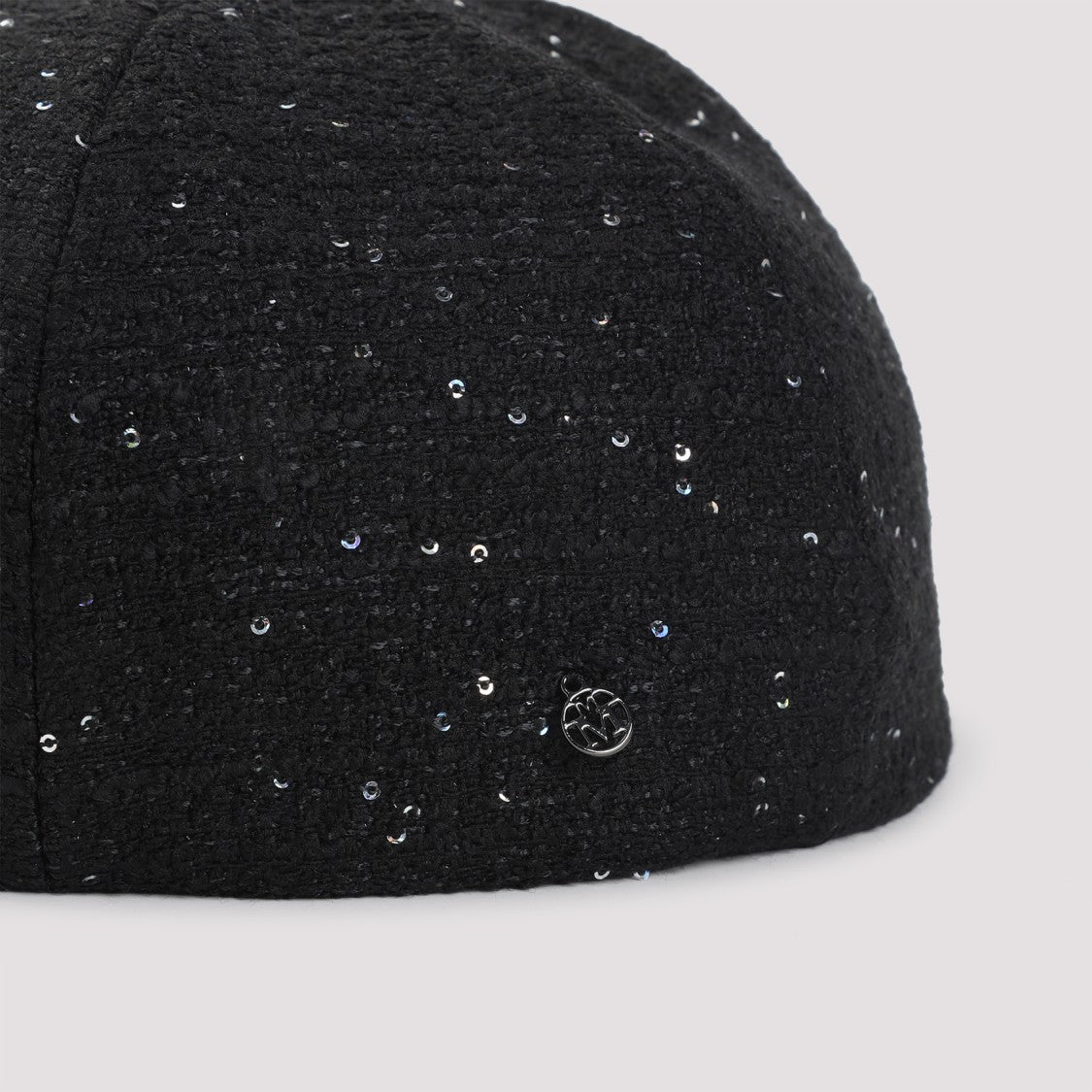 Maison Michel Rounded Black Hat With Textured Finish