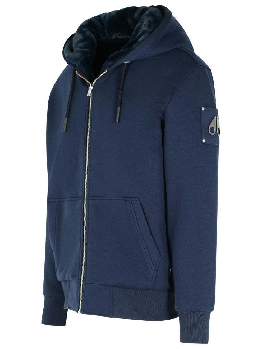 Moose Knuckles Bunny' Navy Cotton Blend Sweatshirt