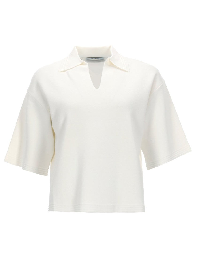 Max Mara Notch Neckline Short-Sleeved Viscose Top