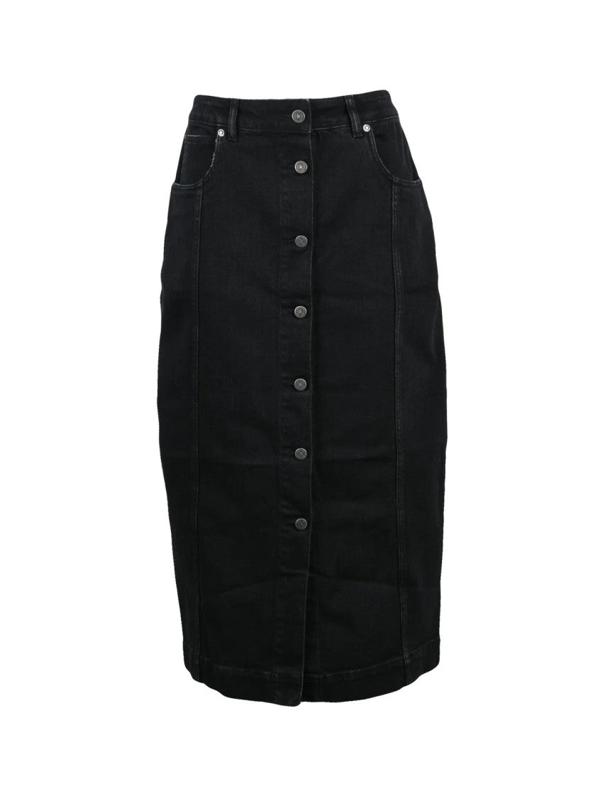 Golden Goose Black Christine Demin Polyester Cotton Skirt