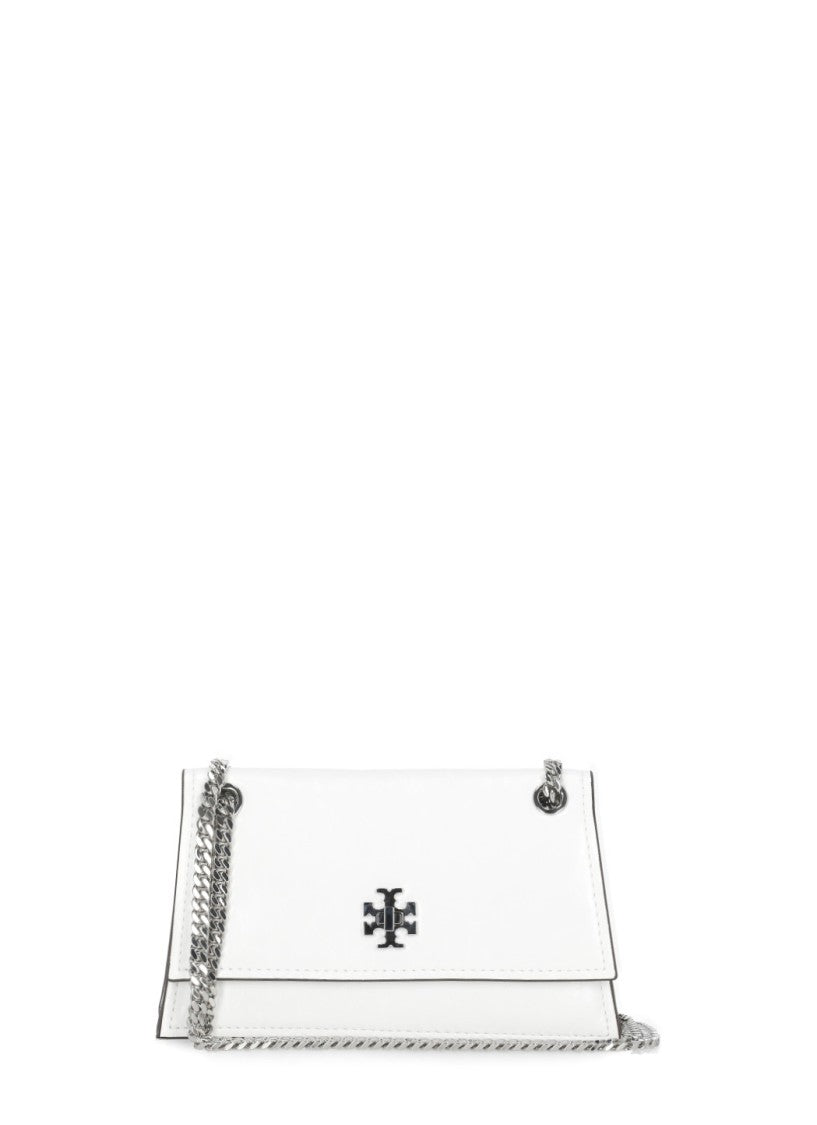 Tory Burch Rectangular White Leather Kira Turnlock Mini Bag