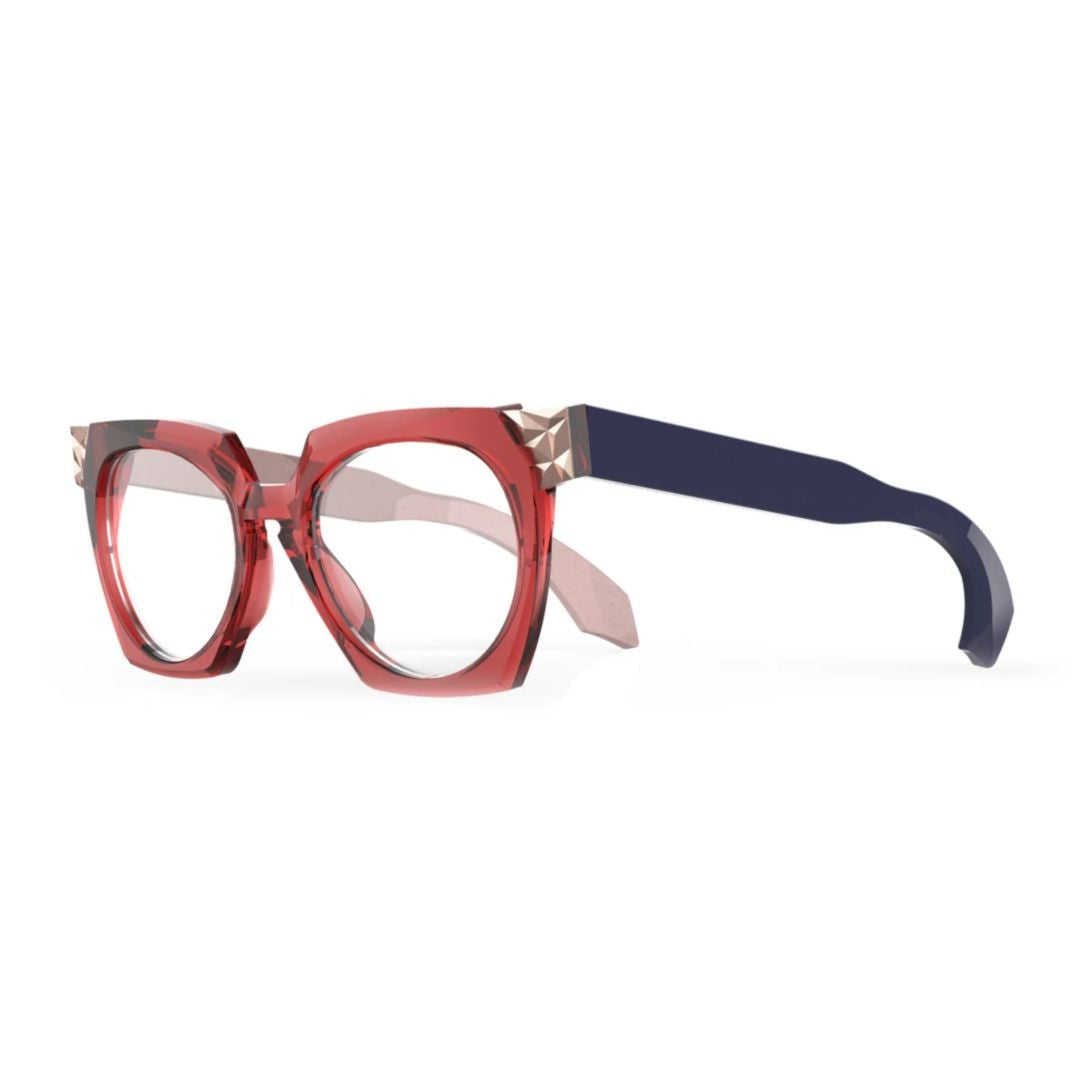 Pugnale L481 V Savage Geometric Frame Eyeglasses With Metallic Stud Accents
