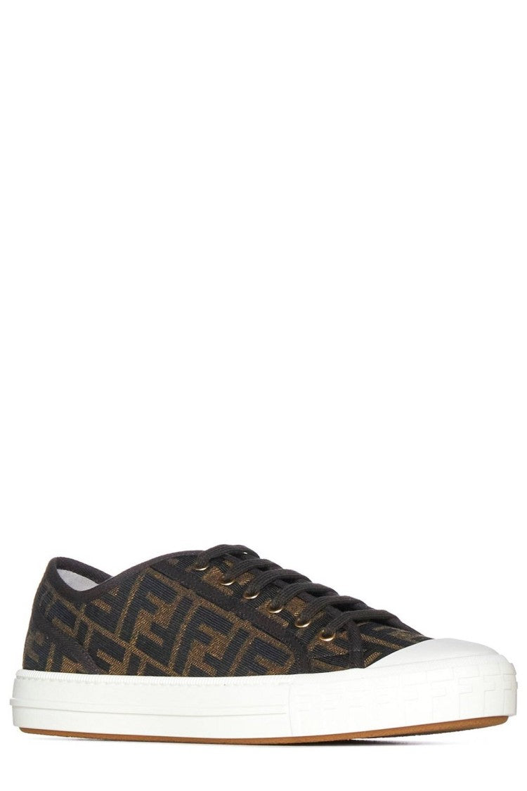 Fendi Low-Top Patterned Sneakers With Geometric Motif