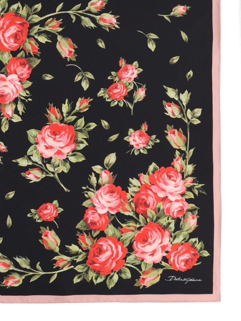 Dolce & Gabbana Floral Print Silk Square Scarf
