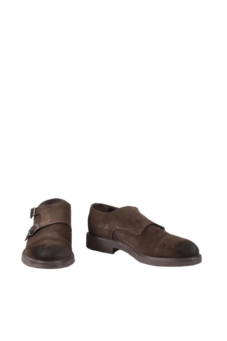 Roy Job S Brown Suede Leather Monk Shoes