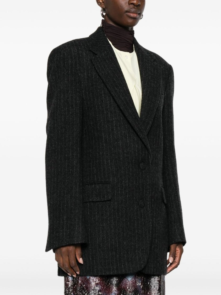Dries Van Noten Structured Pinstripe Jacket With Notched Lapel
