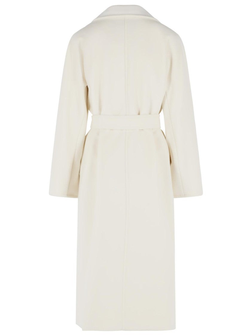 Max Mara Madame' Virgin Wool And White Cashmere Coat