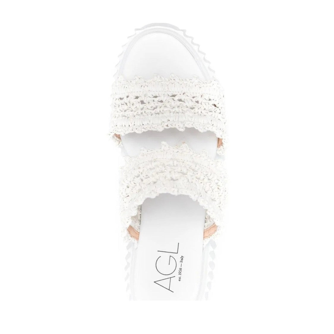 Agl White Lara Synthetic Platform Wedge Sandals