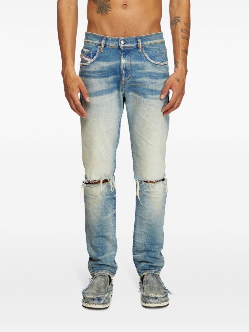 Diesel Powder Blue Tapered Jeans With Classic Five-Pocket Design