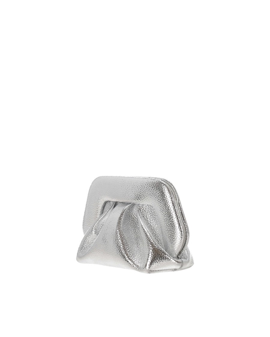Themoirè Bios Small Bottolato Silver Laminate Bag