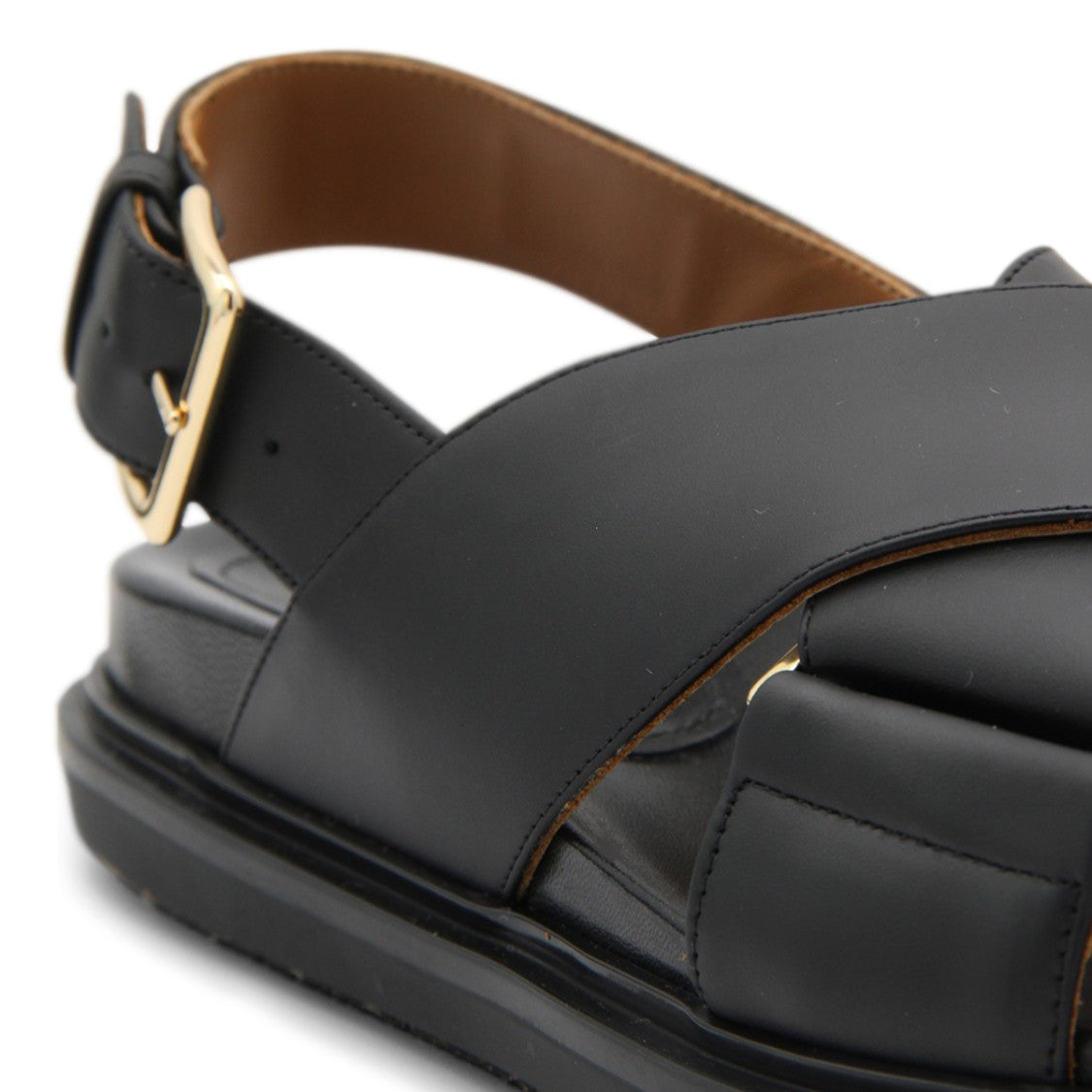 Marni Black Leather Crisscross Model Sandals