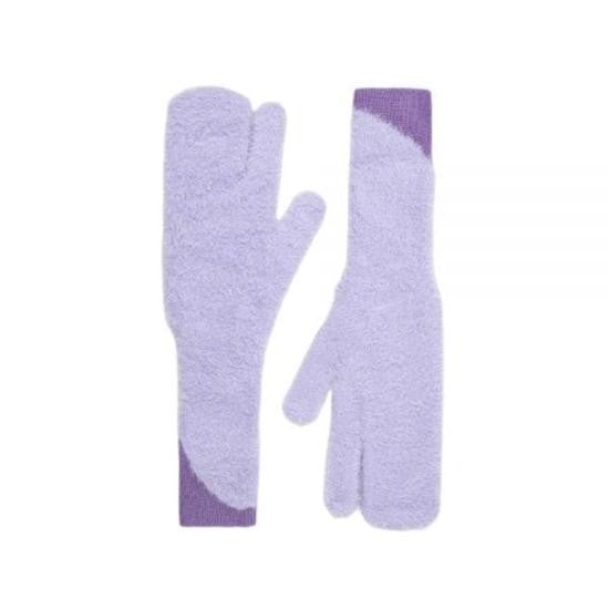 Mm6 By Maison Margiela Long Lavender Gloves With Subtle Purple Accents