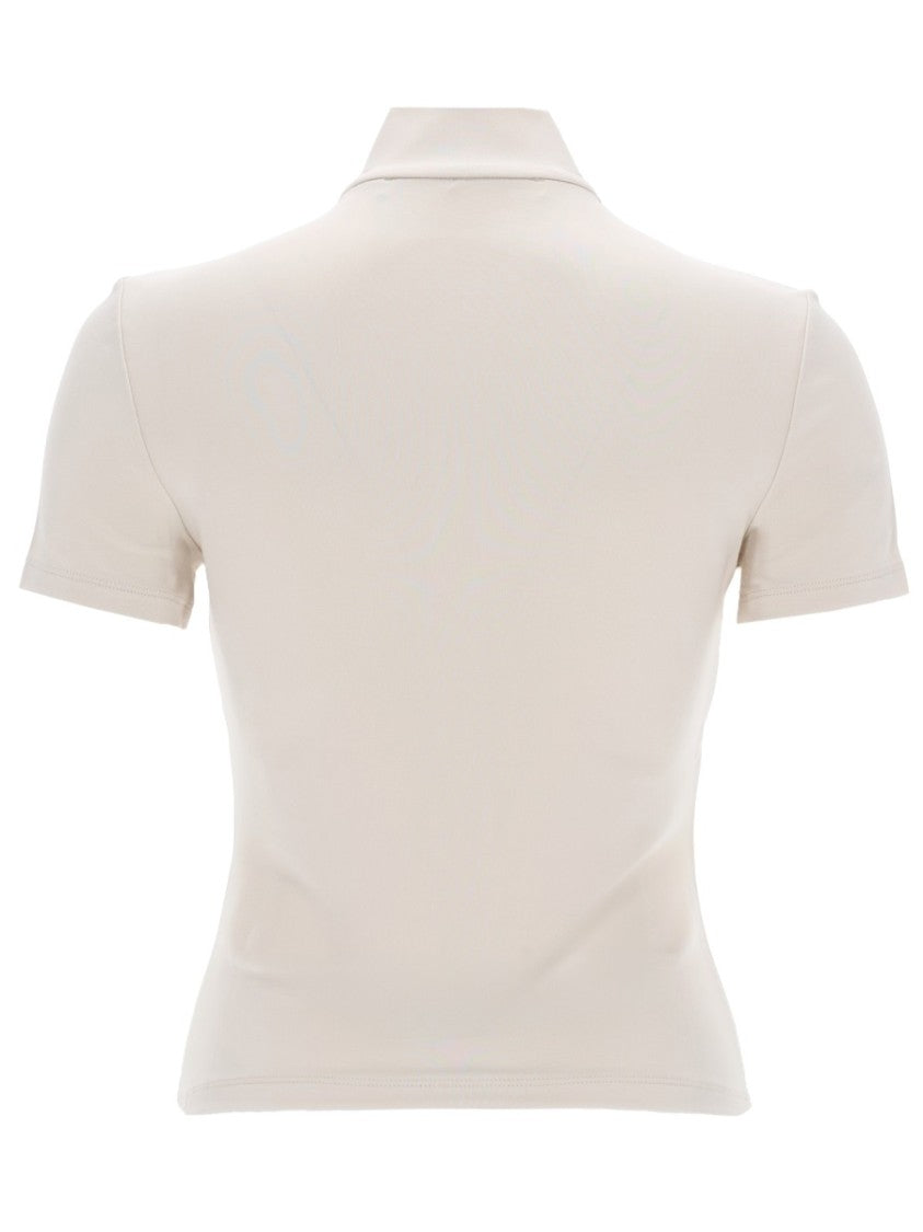 Alexander Wang Neutrals Rashguard High Neck Zip Top