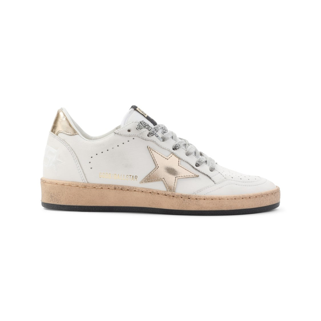Golden Goose Leather Sneakers With Metallic Star Detail