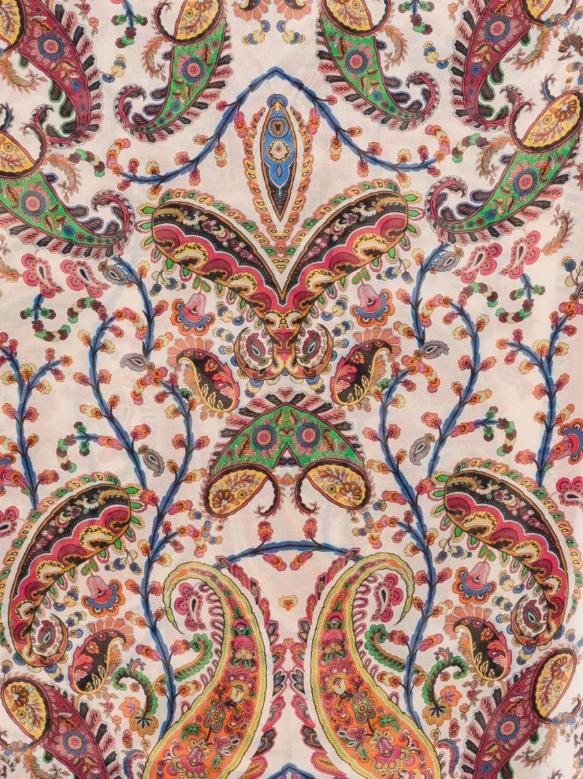 Etro Intricate Multicolour Paisley And Floral Scarf