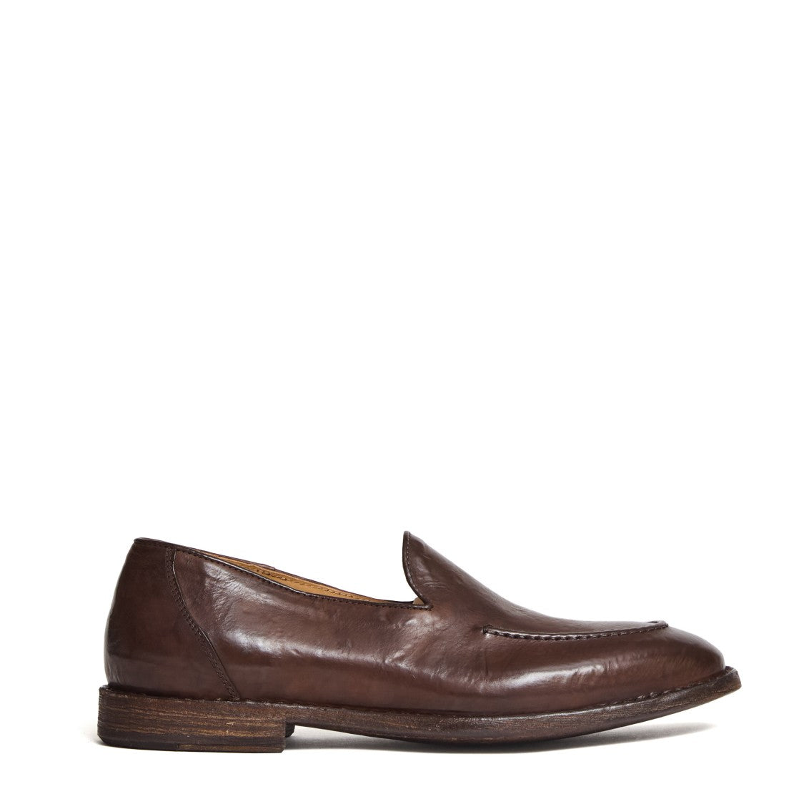 Dondup Washed Leather Rounded Toe Loafers