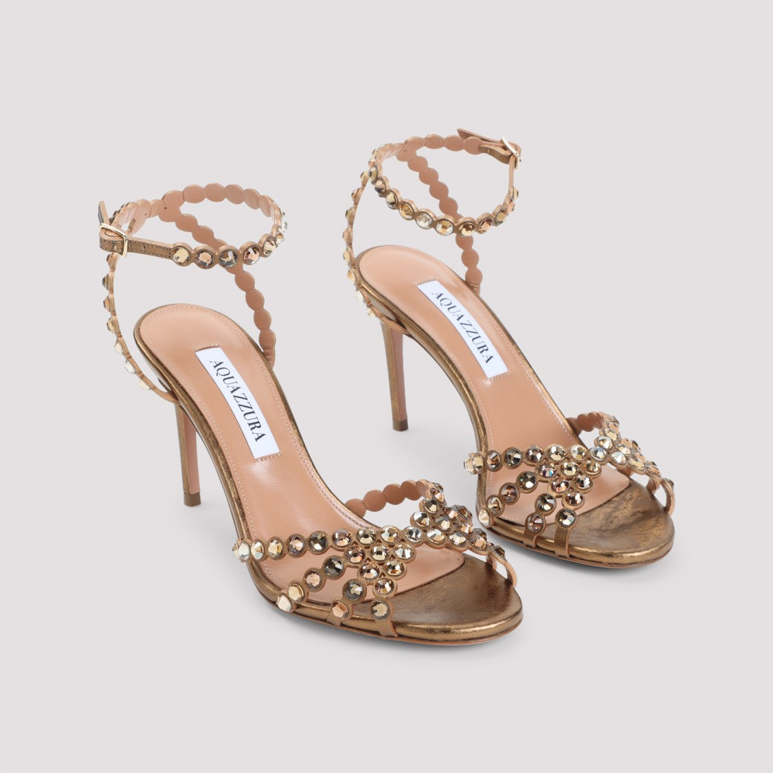 Aquazzura Brass Goat Leather Tequila Sandal