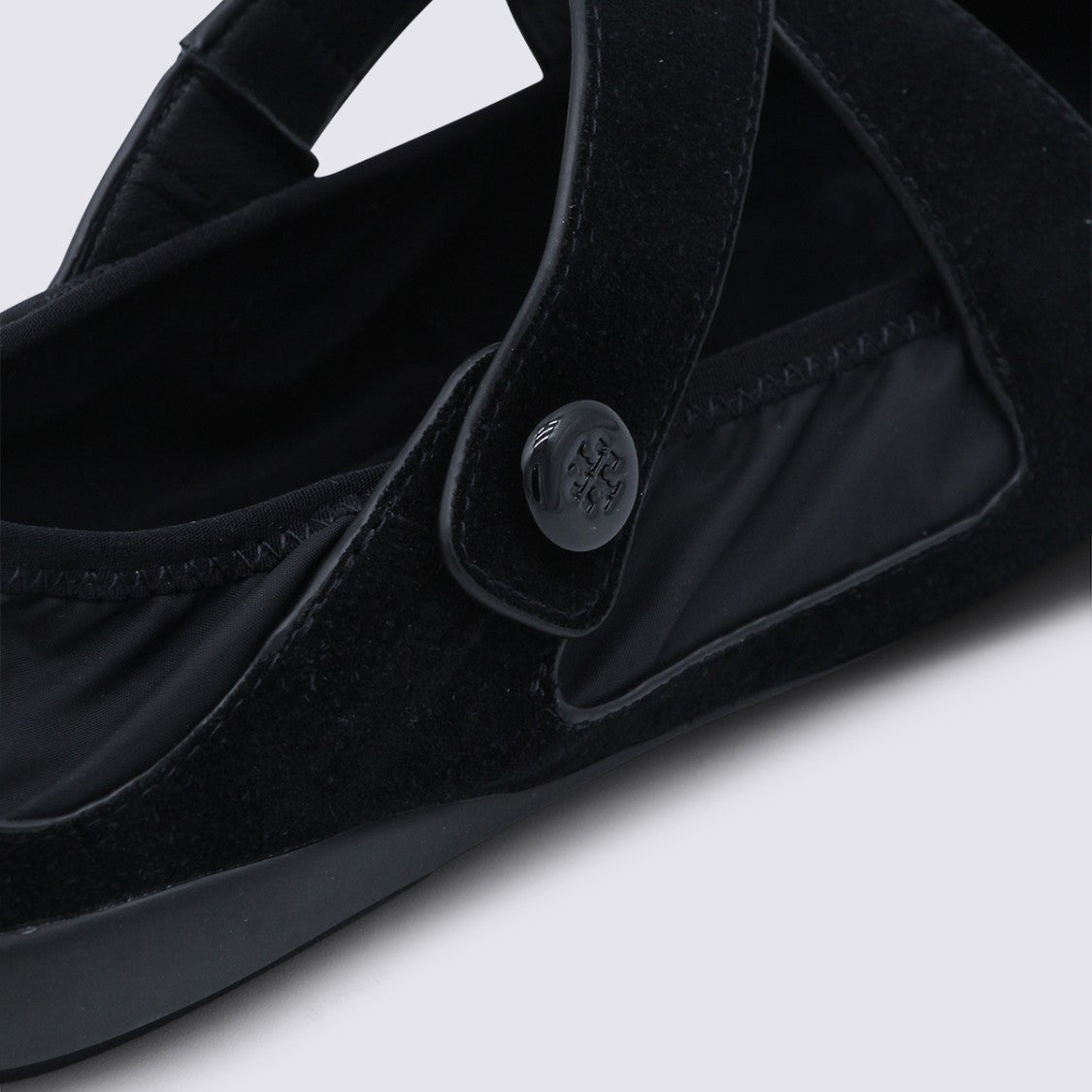 Tory Burch Matte Black Rounded Toe Flats