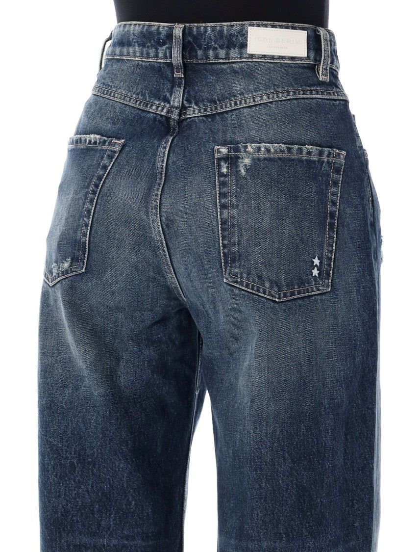 Icon Denim Poppy After Dark Wide-Leg High-Waisted Jeans
