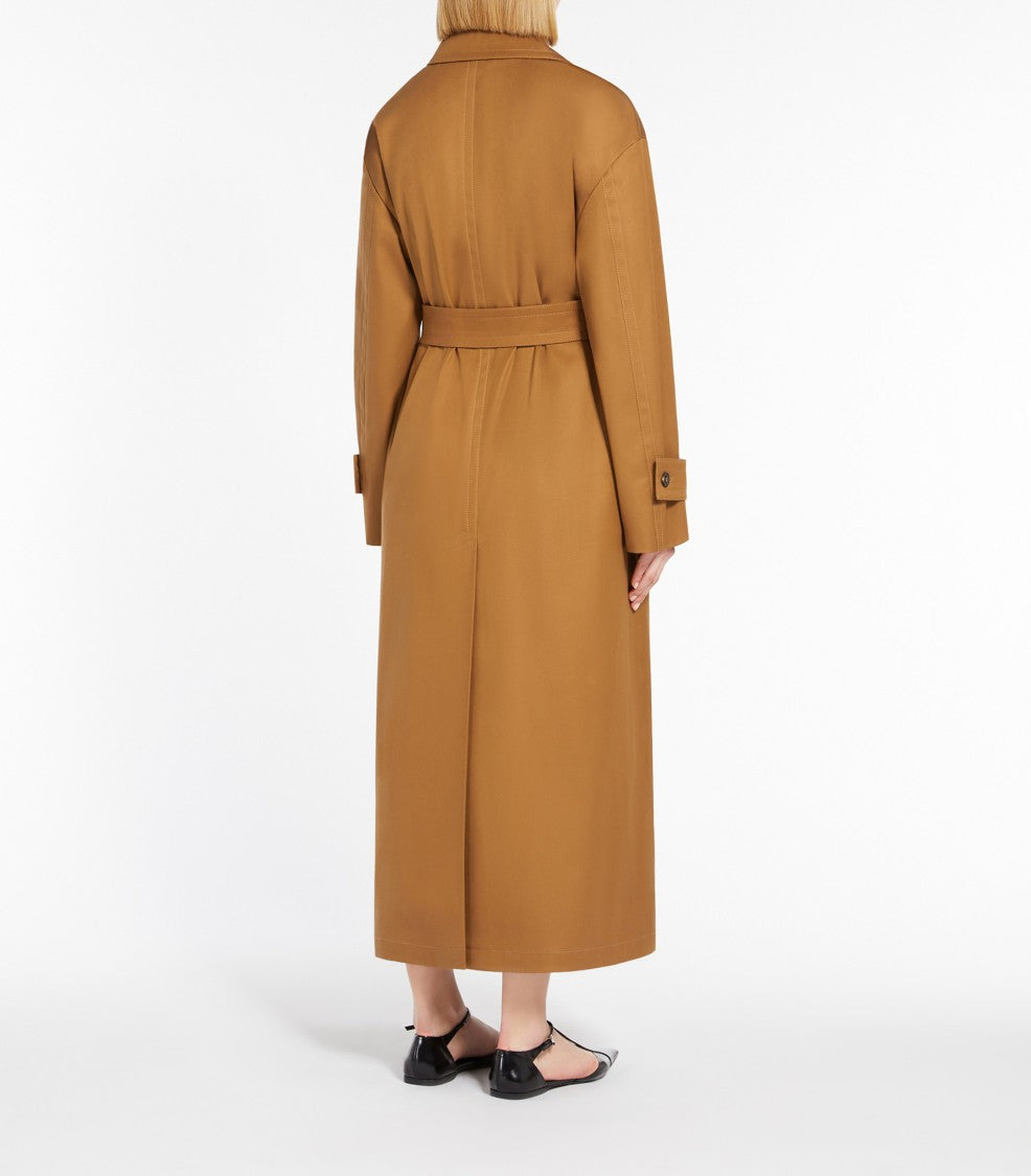 Max Mara Camel-Colored Long Coat With Classic Collar