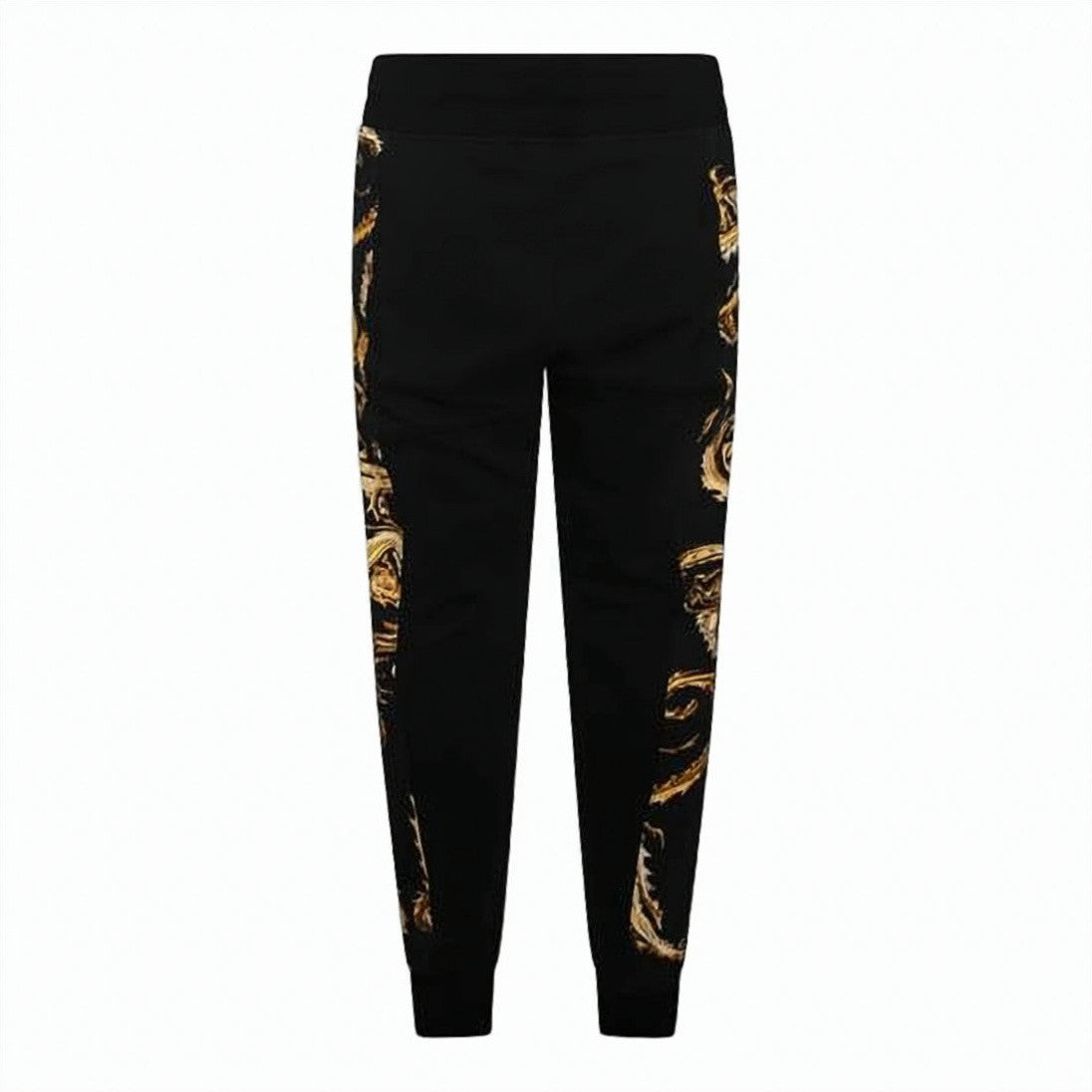 Versace Gold Baroque-Patterned Jogger Pants With Drawstring Waistband