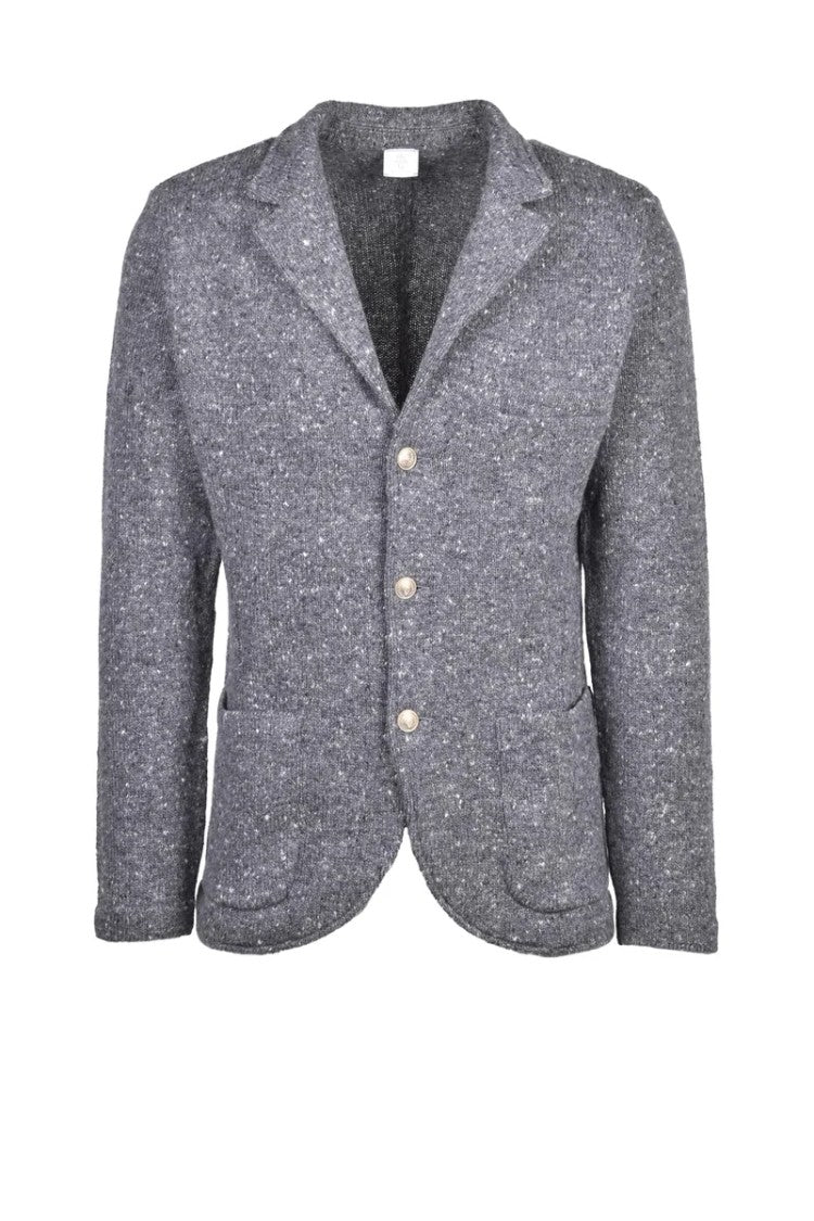 Eleventy Knit Jacket Jewel Buttons - Grey