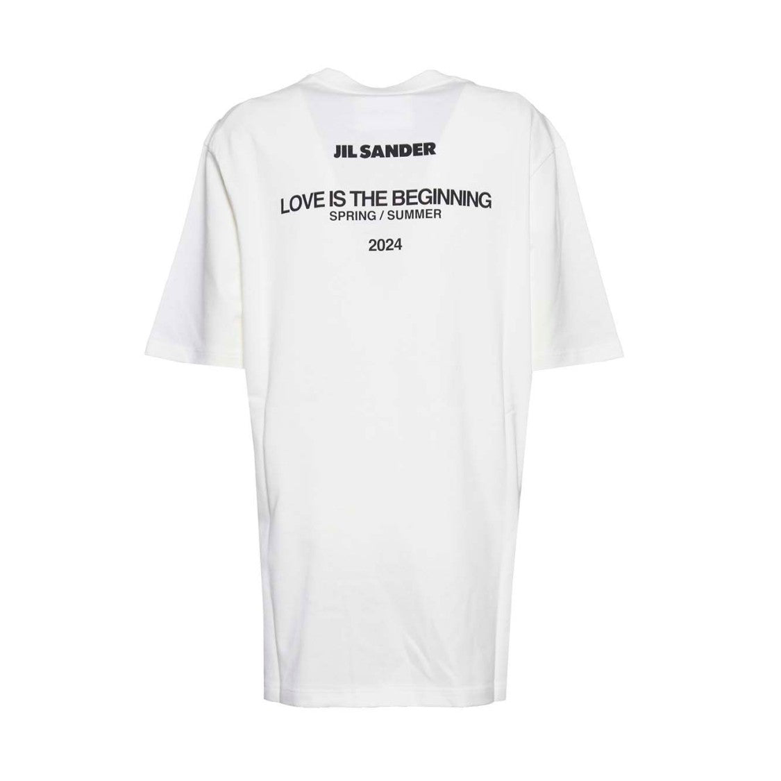 Jil Sander Cream Cotton T-Shirt Seasonal Logo Print