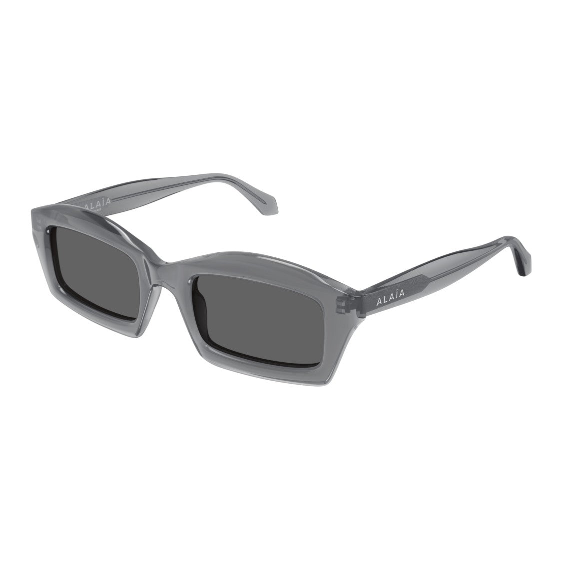 Azzedine Alaïa Aa0089s Rectangular Frame Sunglasses In Translucent Smoky Grey