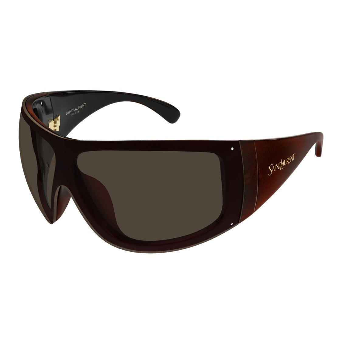 Saint Laurent Oversized Shield Sunglasses With Glossy Frame