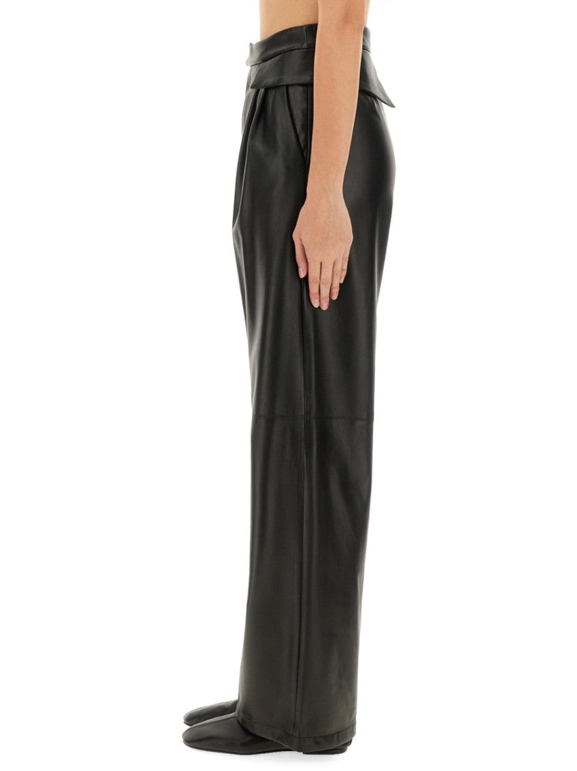 Zona20 Milano Straight-Leg Sheepskin Leather Pants With Structured Waistband