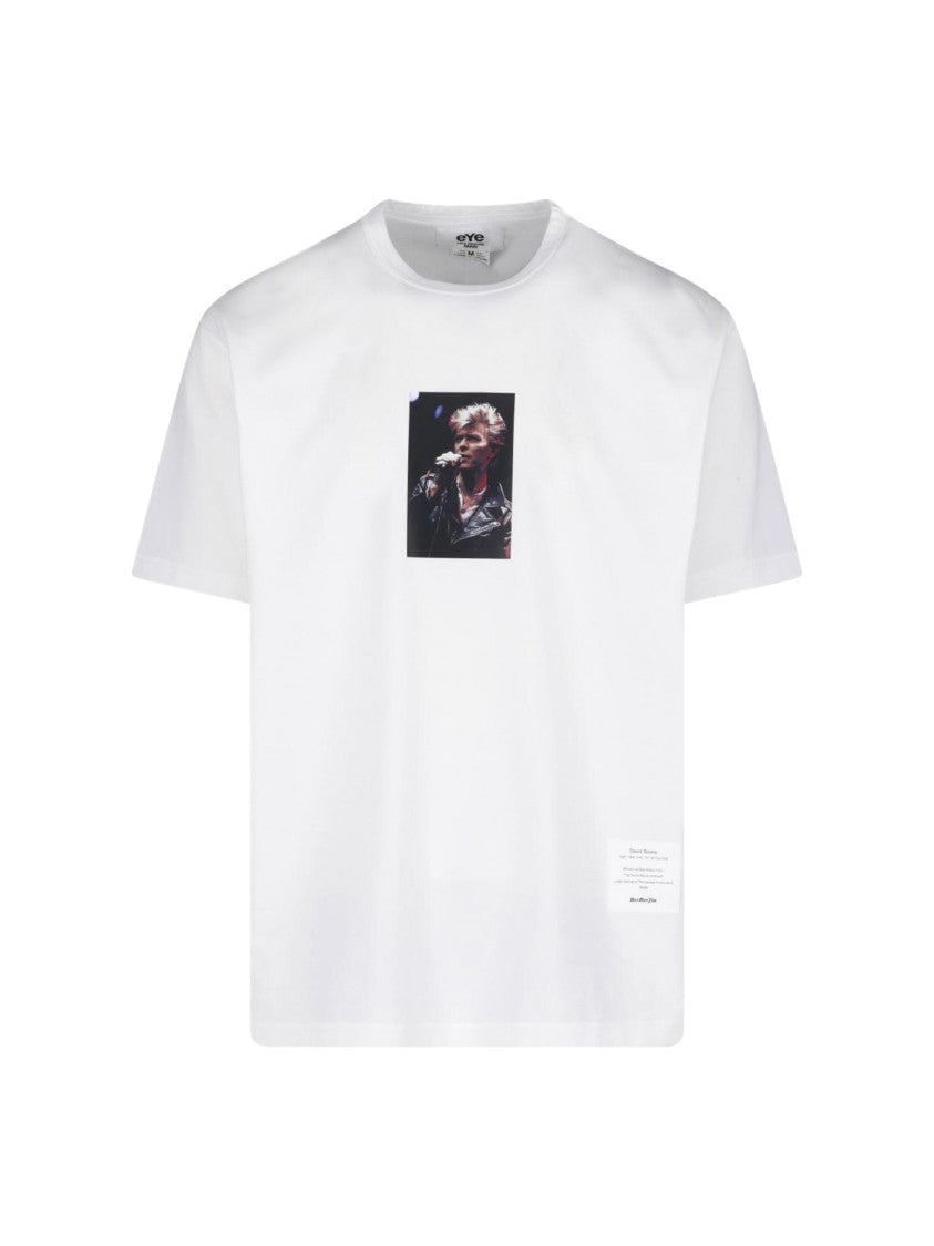 Junya Watanabe White Singer Graphic Print Cotton T-Shirt